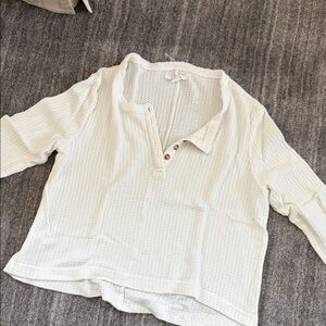 Women's Cream Button-Up Top